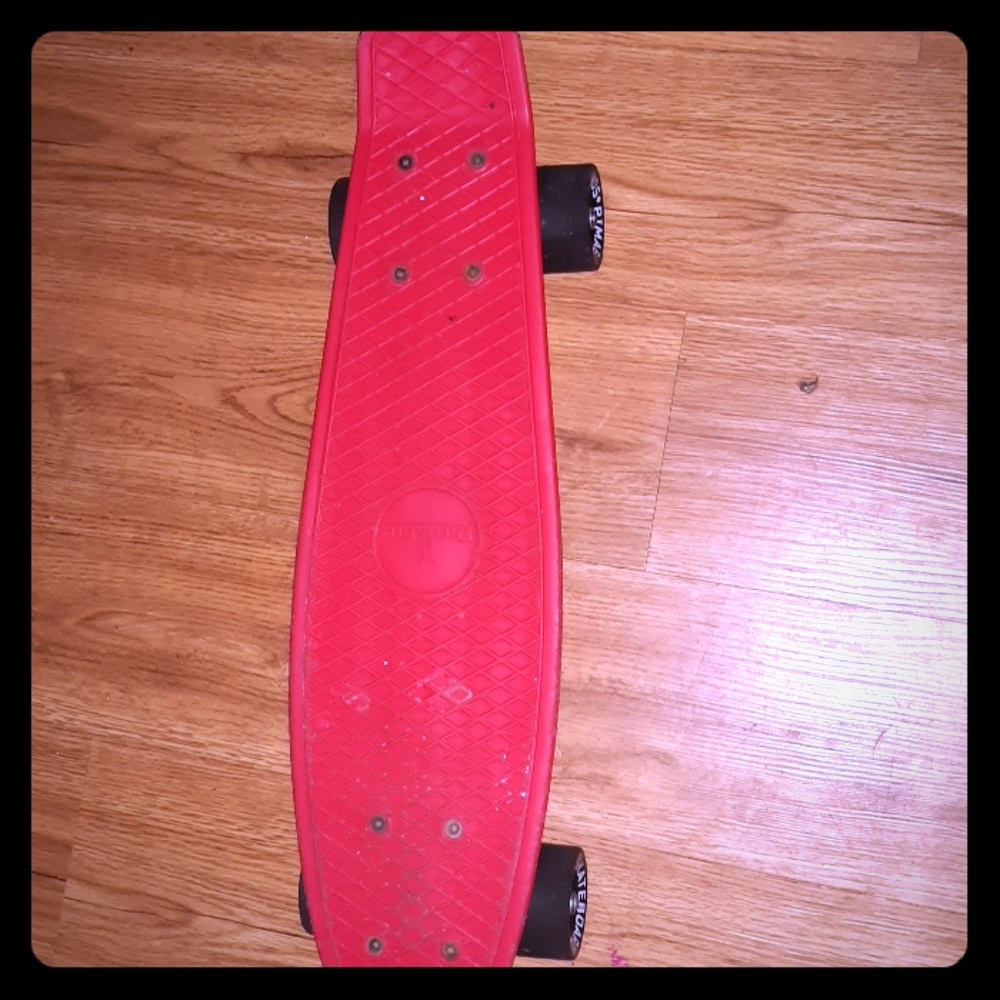 A pini board (a mini skateboard).